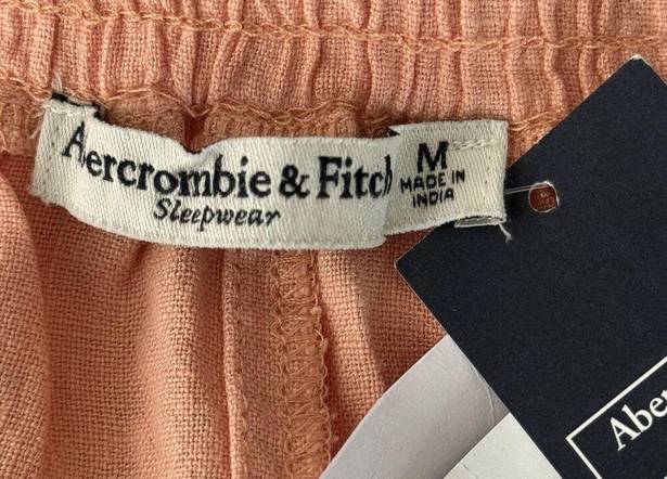 Abercrombie & Fitch Abercrombie Shorts Womens Medium Orange Linen Blend Sleep Shorts Neutral Casual