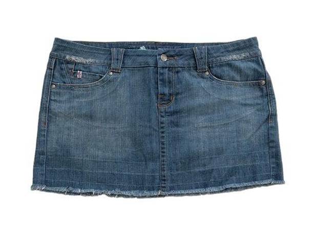 Candie's  Distressed Light Wash Y2K Denim Jean Mini Skirt Size 13 Junior