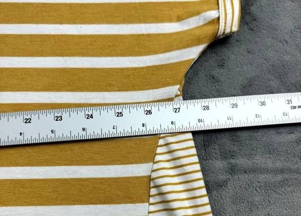 Umgee  Blouse Womens Size 1X Striped Boxy Boutique Yellow Boho Preppy Classic