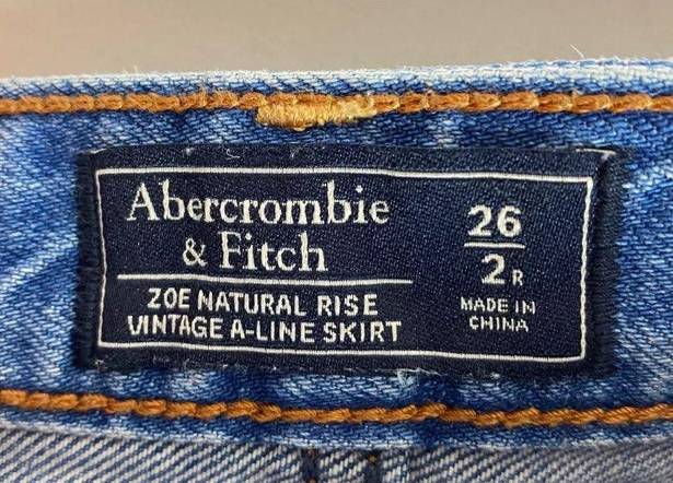 Abercrombie & Fitch  Zoe Natural Rise Vintage A-Line jean skirt