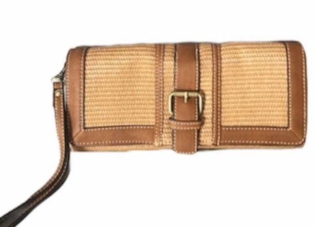 Krass&co G. H. Bass &  Clutch Wristlet, Brown, Tan