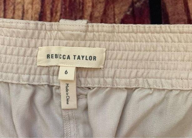 Rebecca Taylor  Beige Khaki Embroidered size 6 Joggers