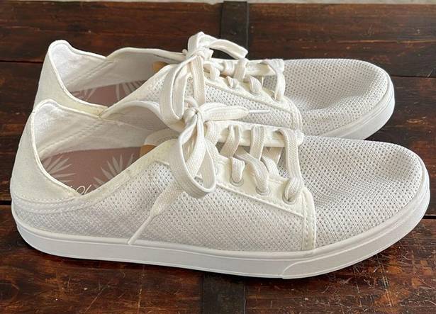 Olukai  White Pehuea Li Lace Up Sneaker Size 8