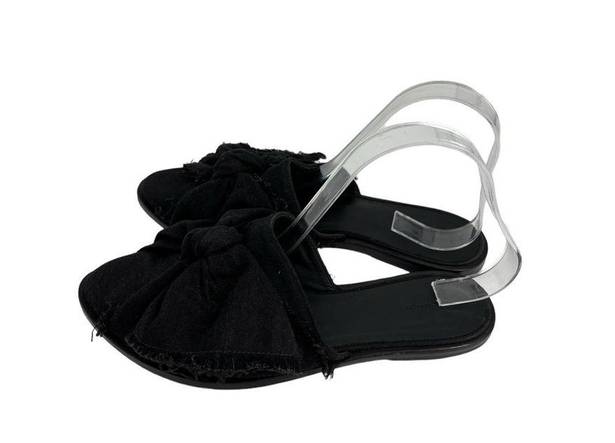 ALLSAINTS  Flats Womens Size 39 Rumour Knit Bow Knot Mules Black Slip On Comfort