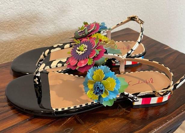 Betsey Johnson New Without Box  Angie Flower Sandals