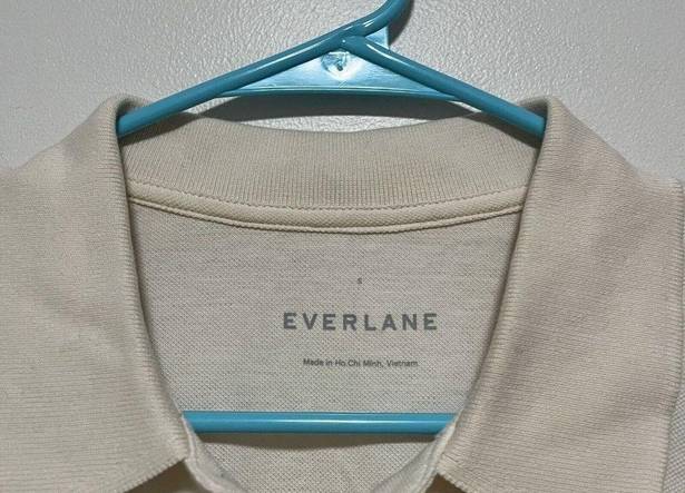 Everlane  Ecru Organic Cotton Pique Polo Shirt Size Small