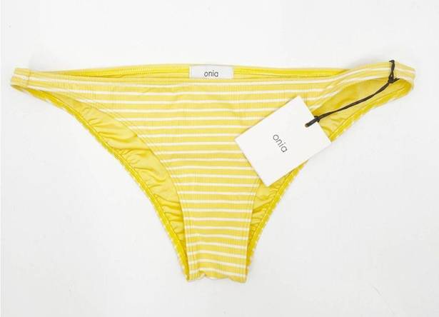 ONIA  Swim Bottoms Ashley Yellow Sun Stripe Snapdragon Beach Pool Bikini Med NWT