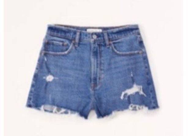 Abercrombie & Fitch Distressed Curve Love High Rise Mom Shorts