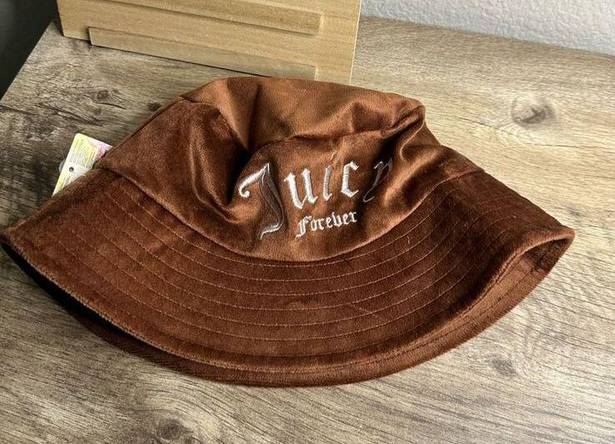 Juicy Couture  Y2K Forever 21 Brown Velour Bucket Hat NWT