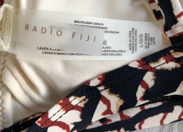 Radio Fiji NEW  Print Bikini Top L