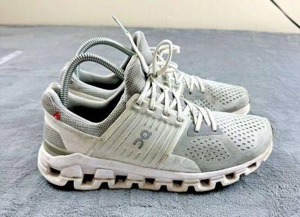 On Cloud  Cloud Swift Shoes Womens Size 8.5 Gray White Trail Running Hiking Logo