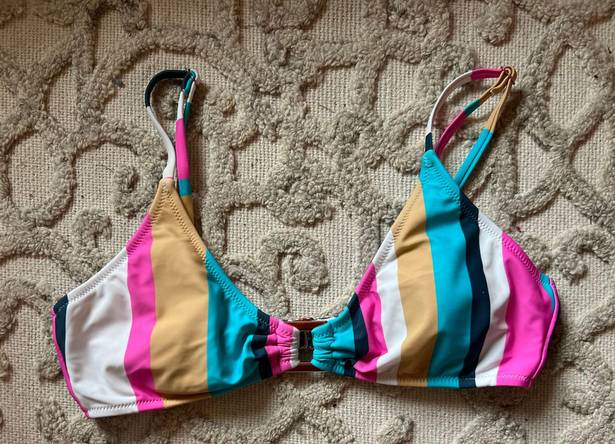 Raisin's  Belle MAR Stripe O-Ring Bralette Bikini Swim Top