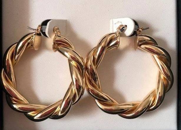 House of Harlow  1960 | TWISTED BRAIDED HOOP EARRINGS