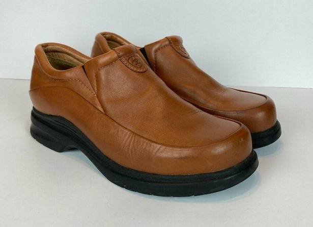 Ariat  Loafer Shoes 7.5 Womens Brown Leather Slip On Western‎ ATS Rubber Sole