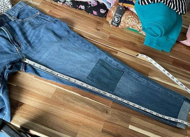 Universal Threads Boyfriend Patched Jeans Tapered Leg 100% Cotton NWT