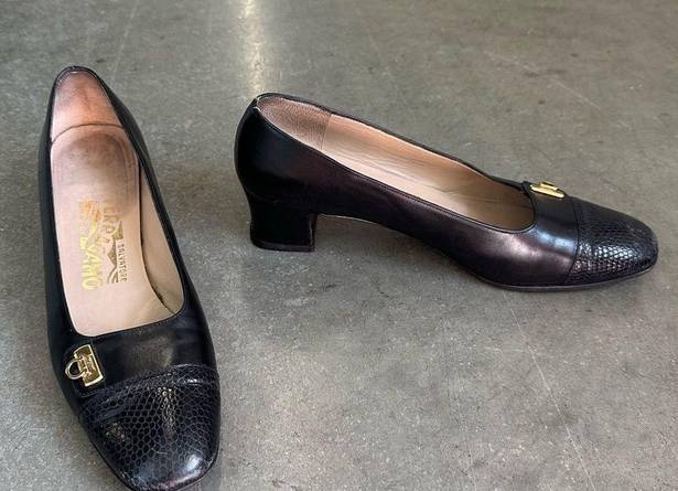 Salvatore Ferragamo Leather Buckle Flats 6.5