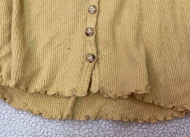 Sky And Sparrow Yellow Cropped Cardigan