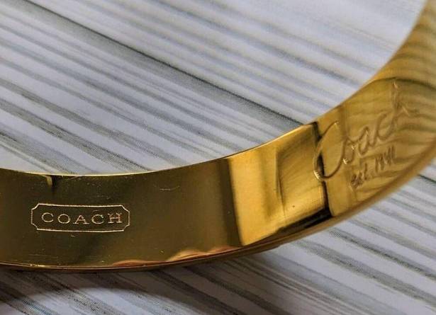 Coach  Animal Geometric Print Gold Plated Bangle