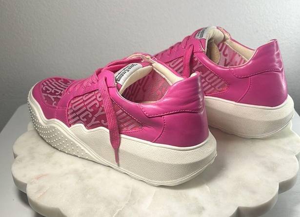 Juicy Couture  Sneakers Fashion Dyanna Size 8.5 Pink All Over Logo Barbie Pink