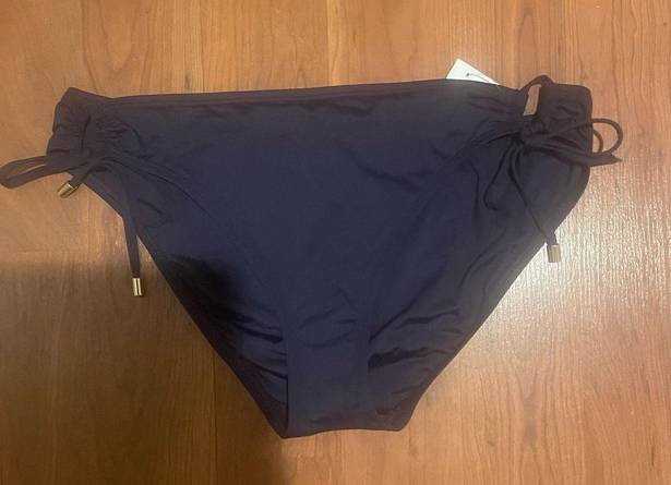 La Blanca  Side Tie Hipster Swim Bottom Indigo, Gold Card Ends, B80, Size 12, $20