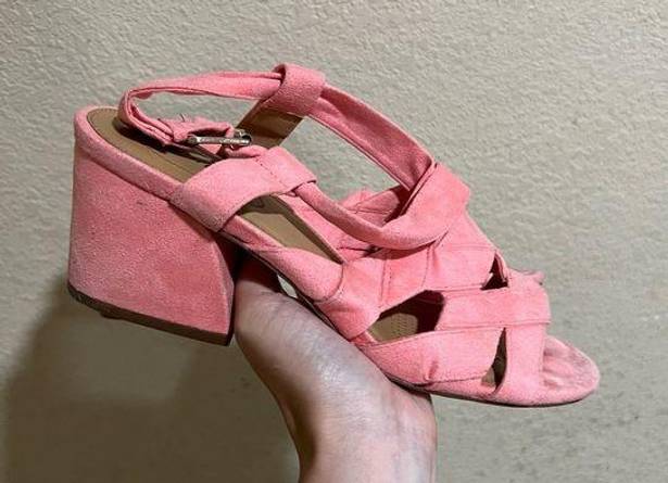 Comfortview  Felipa pink suede strappy sandals heels