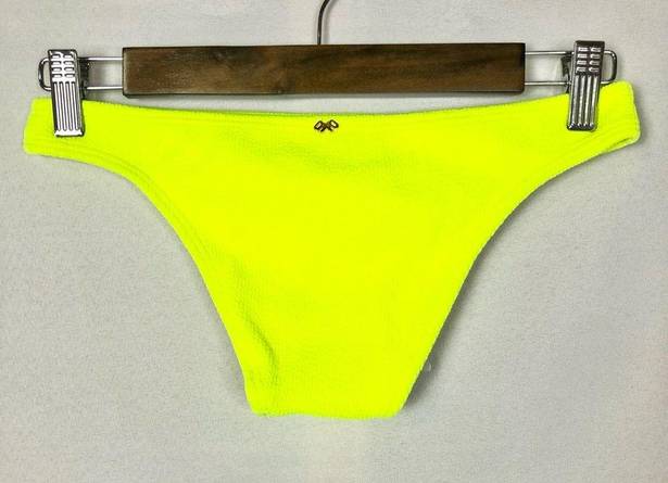 PilyQ NEW REVOLVE X  Pineapple Reef Neon Yellow Cheeky Bikini Swim Bottoms S