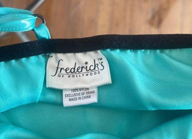 Frederick's of Hollywood Frederick’s of Hollywood Teal Satin Babydoll Lingerie Size Large