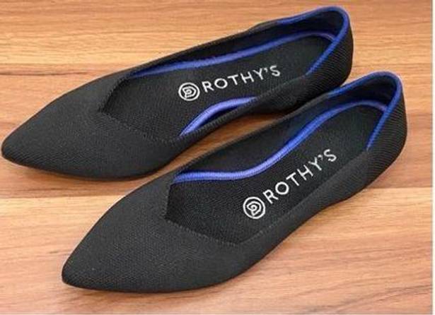 Rothy's ROTHY’S The Point in Solid Black Ballet Flat Shoes Sustainable Knit Flats Size 8