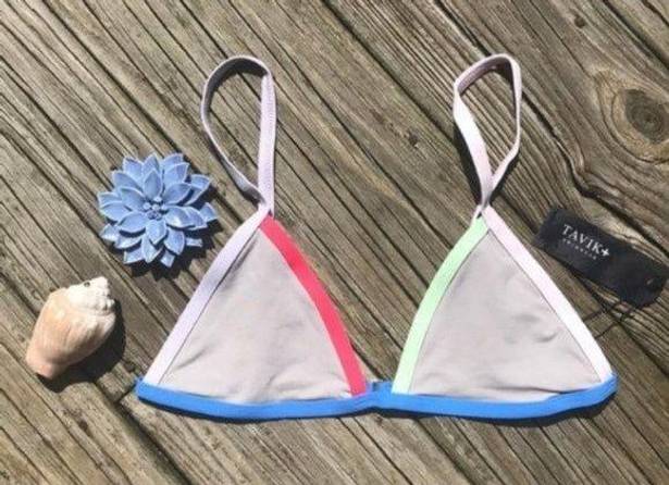 Tavik swim Gray Colorful Tavik Sand Colorblock Jett Triangle Bikini Top