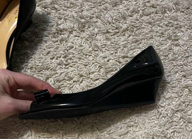 Kate Spade  Black Bow Wedge size 7B