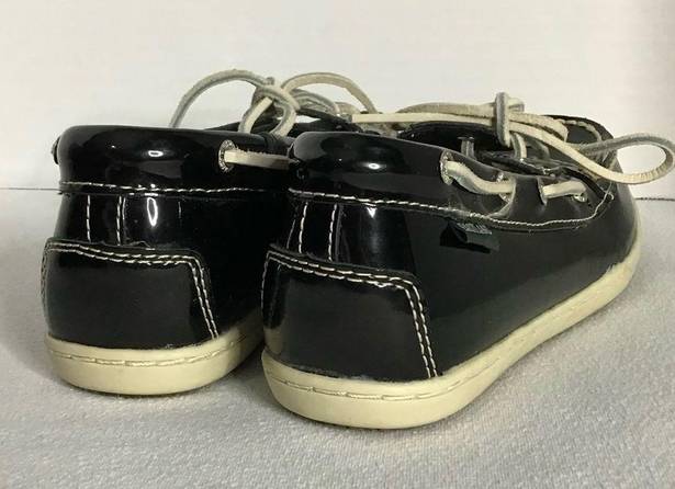 EastLand  Solid Black Womens Rosy Boat Shoes  Lace Up Leather Size 7M