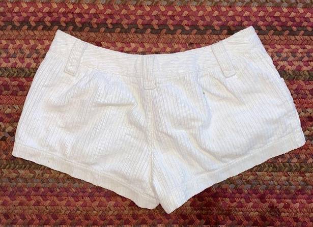 OP SOLD RETRO Y2K WHITE CORDUROY  LOW RISE SHORT SHORTS