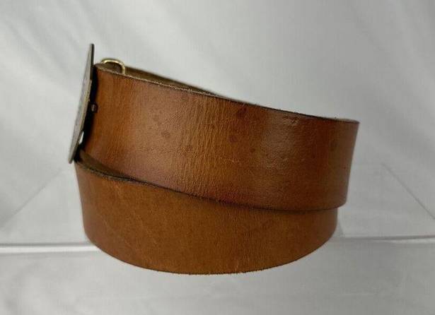 Twisted Vintage Horizon Brass Copper  Sun Belt Buckle M Medium Brown Leather Belt