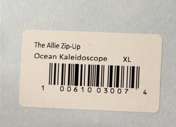 Hill House  The Allie Zip-Up in Ocean Kaleidoscope—Size XL