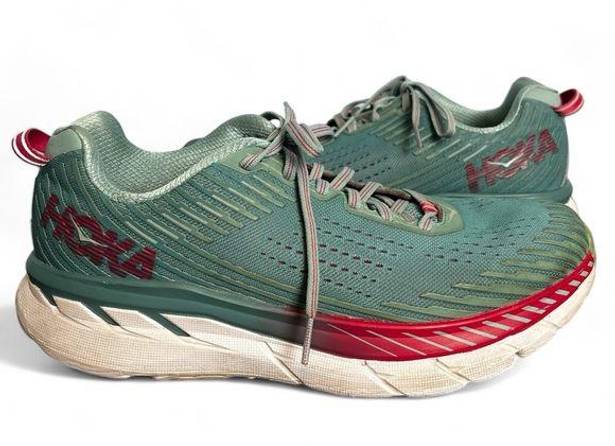 Hoka  One One Women’s Clifton 5 SPEED Road Running Shoes Green & Pink - Sz. 10.5