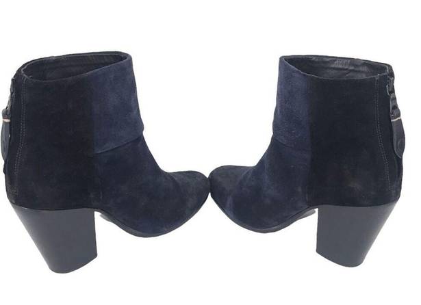 Rag and Bone  NEWBURY CLASSIC SUEDE TWO TONE BOOTS BLACK NAVY WOMENS SIZE 8 $485