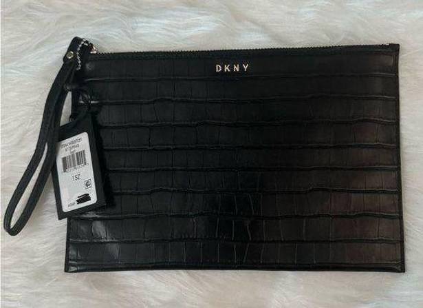 DKNY wristlet clutch alligator print women’s