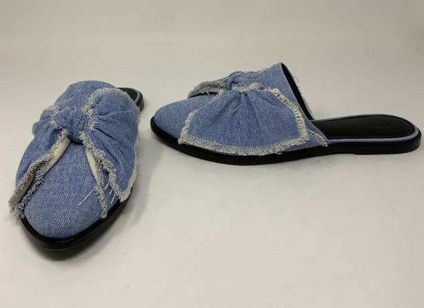 ALLSAINTS NEW All Saints Rumor Cotton Denim Jean Chambray Knot Bow Tie Slip On Flats Shoes