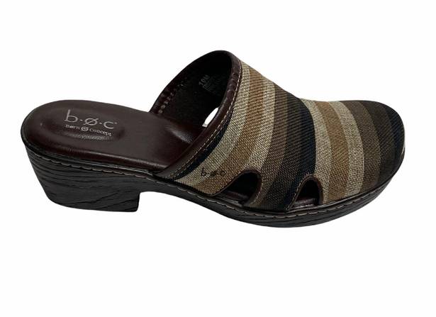 Born concept BOC  Mules Wedge Slip Ons Size 10 CBTK14 C89223 Brown Tan