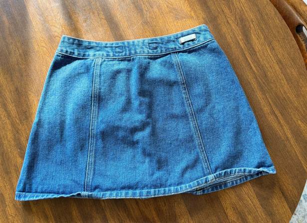 Brandy Melville Women's Size 28 Armelle Blue Button Up Denim Jean A-Line Mini Skirt