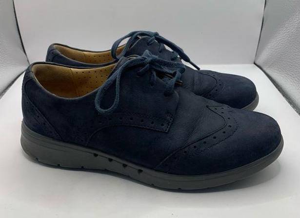 Clarks  Artisan UNSTRUCTURED Women's Blue Suede/Leather Oxford Lace Up Shoes 7M