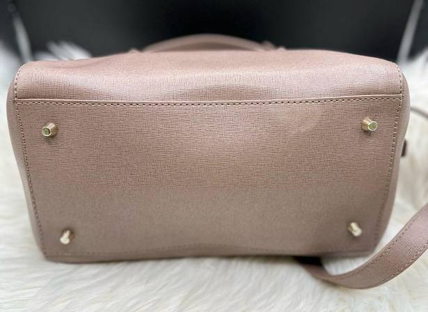 Furla  Elena Taupe Leather Crossbody Doctor Bag Tote Purse