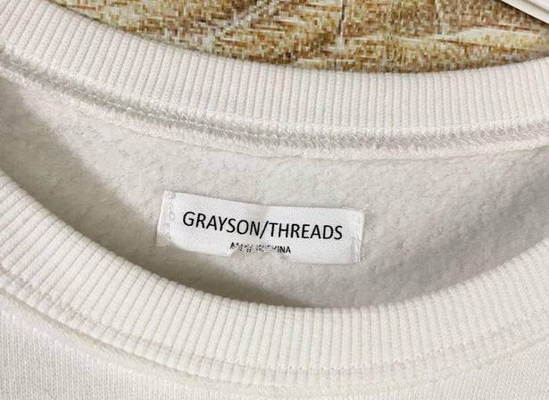 Grayson Threads cotton graphic Lucky rainbow white sweatshirt Size Medium