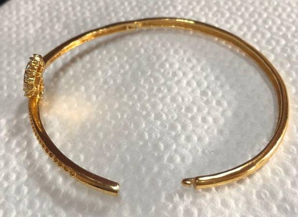 infinity Vge  Rhinestone Gold Tone Bangle Bracelet