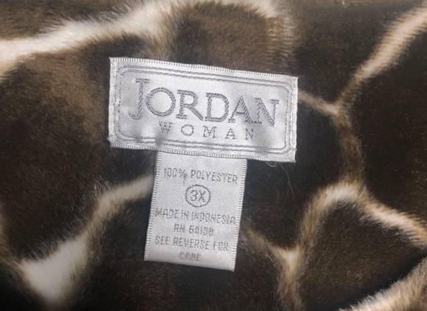 Jordan Woman faux fur cow print vest sz 3X