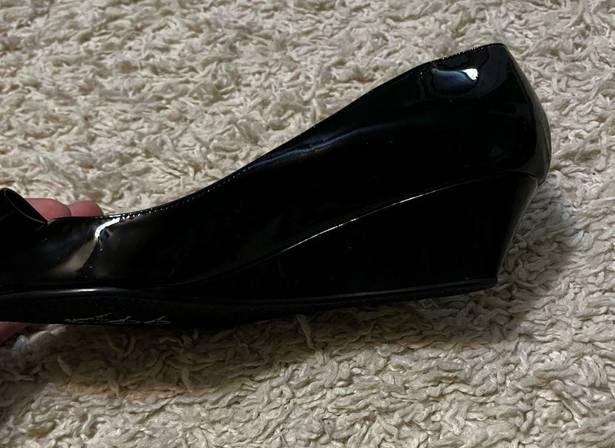 Kate Spade  Black Bow Wedge size 7B