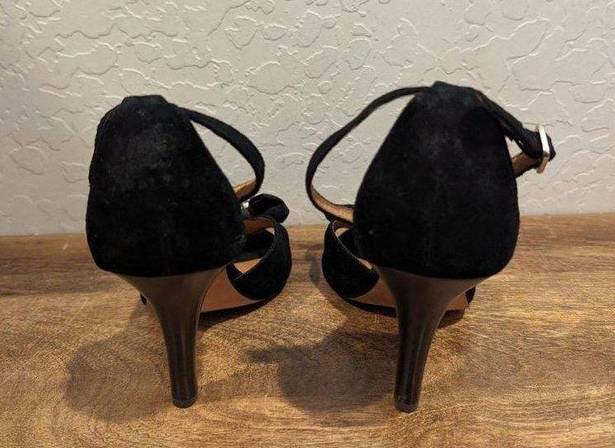 Juicy Couture  black velvet peep toe heels 8.5