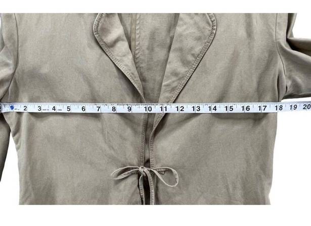 J.Jill  Blazer Jacket Womens Size XS Tan Linen Blend Tie Front Blazer Lagenlook