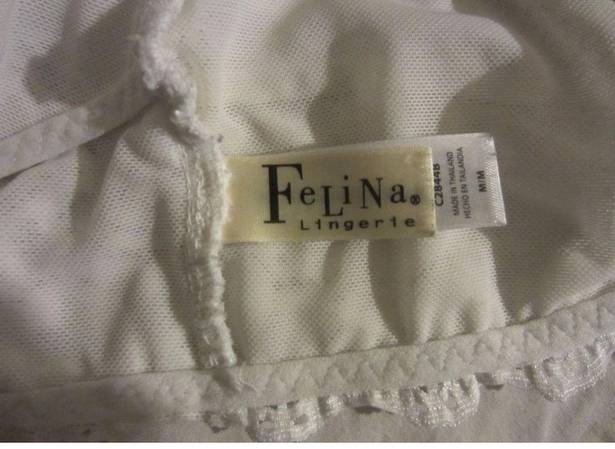 Felina  White Racerback Lace Women's Bralette Size M