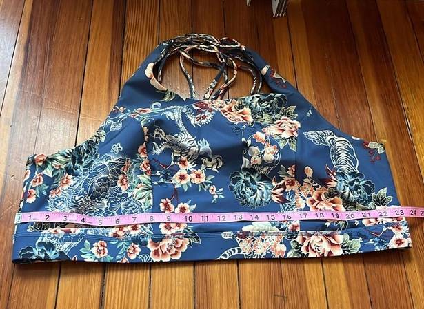 Torrid Active Low-Impact Wireless Strappy Back Sports Bra Blue Floral Sz 5